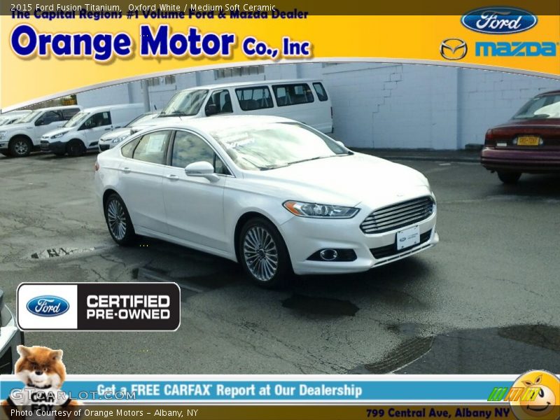 Oxford White / Medium Soft Ceramic 2015 Ford Fusion Titanium