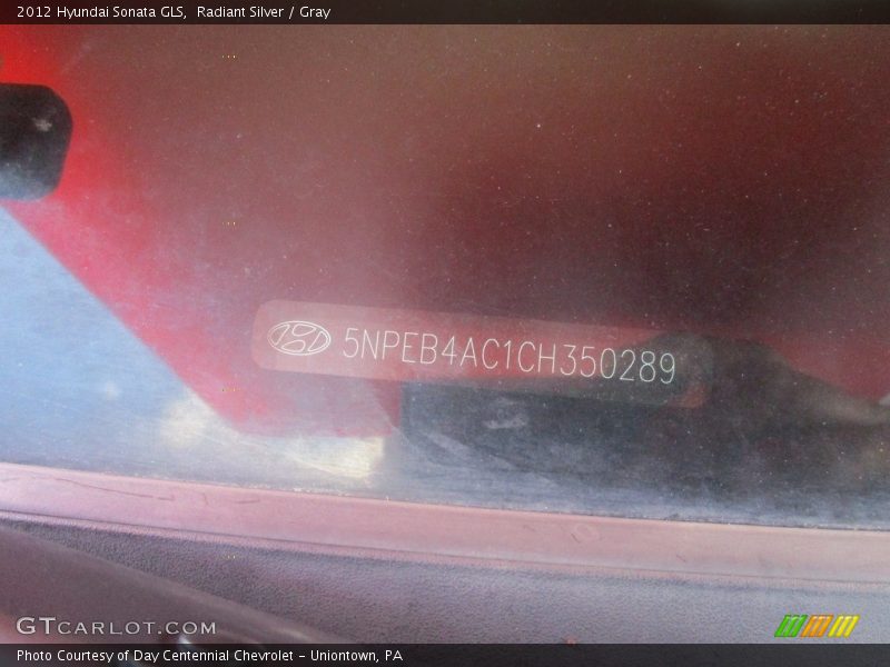 Radiant Silver / Gray 2012 Hyundai Sonata GLS