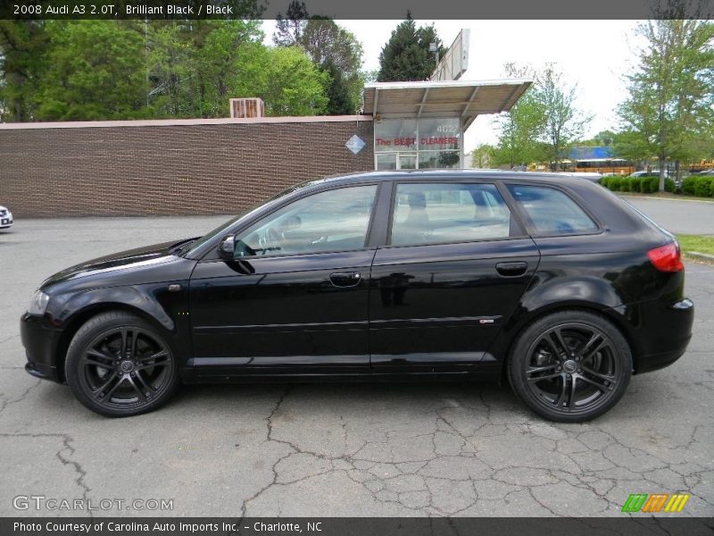 Brilliant Black / Black 2008 Audi A3 2.0T