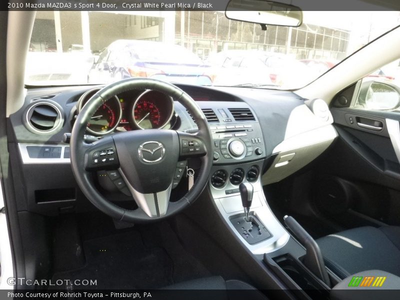 Crystal White Pearl Mica / Black 2010 Mazda MAZDA3 s Sport 4 Door