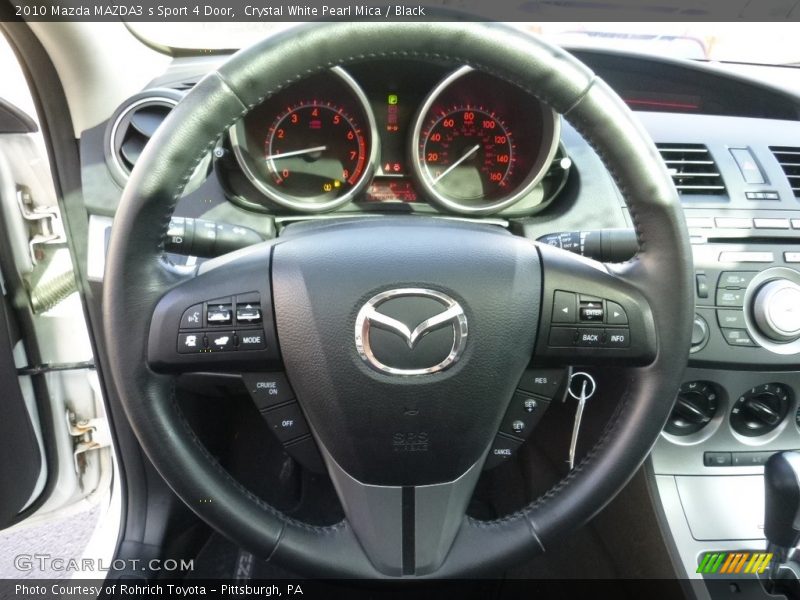 Crystal White Pearl Mica / Black 2010 Mazda MAZDA3 s Sport 4 Door