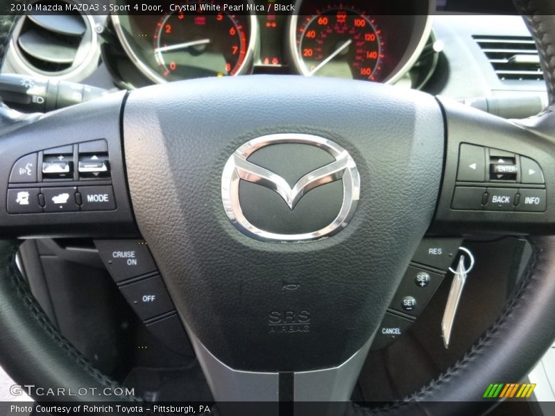 Crystal White Pearl Mica / Black 2010 Mazda MAZDA3 s Sport 4 Door