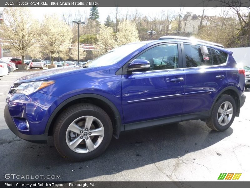 Blue Crush Metallic / Black 2015 Toyota RAV4 XLE
