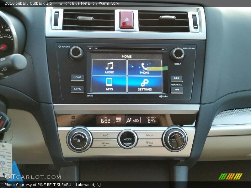Twilight Blue Metallic / Warm Ivory 2016 Subaru Outback 2.5i