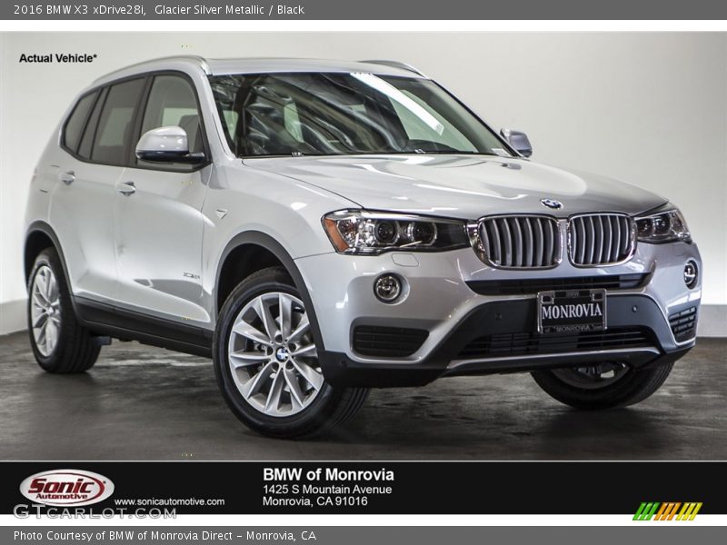 Glacier Silver Metallic / Black 2016 BMW X3 xDrive28i