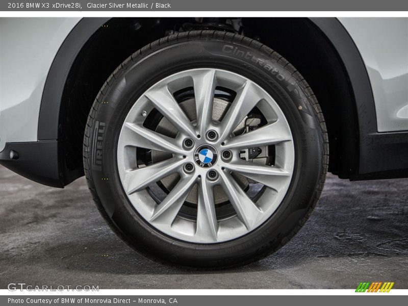 Glacier Silver Metallic / Black 2016 BMW X3 xDrive28i