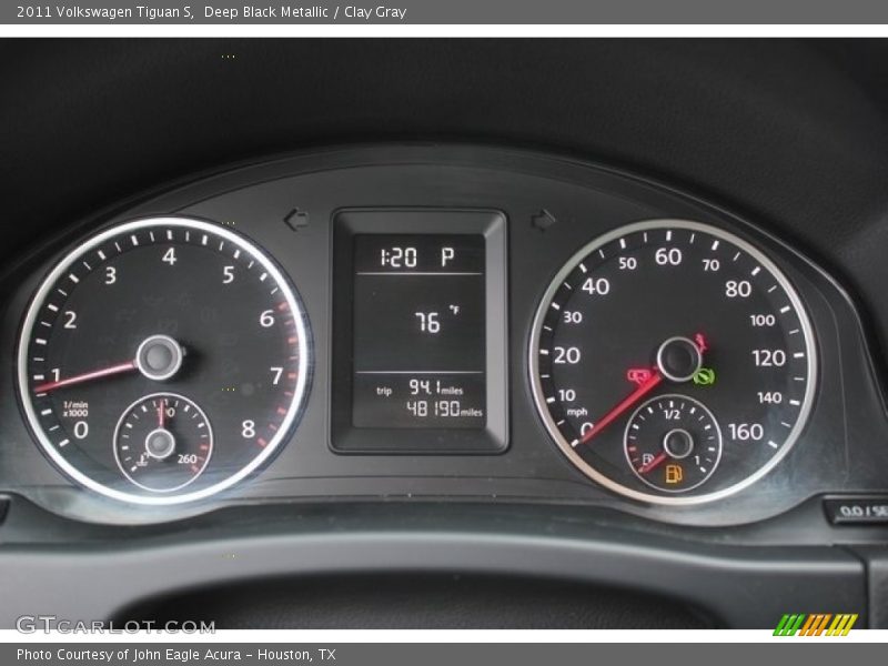 Deep Black Metallic / Clay Gray 2011 Volkswagen Tiguan S