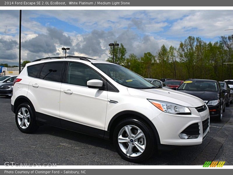 White Platinum / Medium Light Stone 2014 Ford Escape SE 2.0L EcoBoost