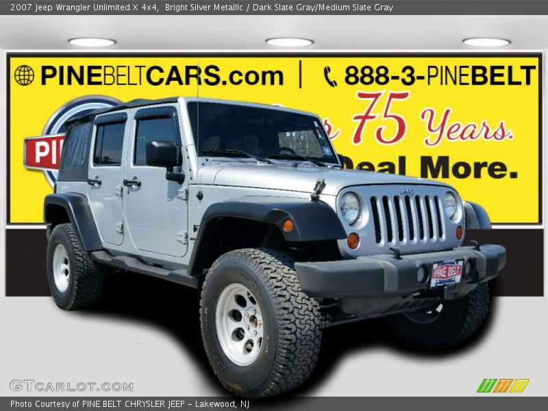 Bright Silver Metallic / Dark Slate Gray/Medium Slate Gray 2007 Jeep Wrangler Unlimited X 4x4