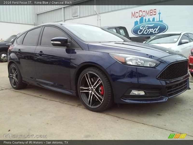 Kona Blue / Charcoal Black 2016 Ford Focus ST