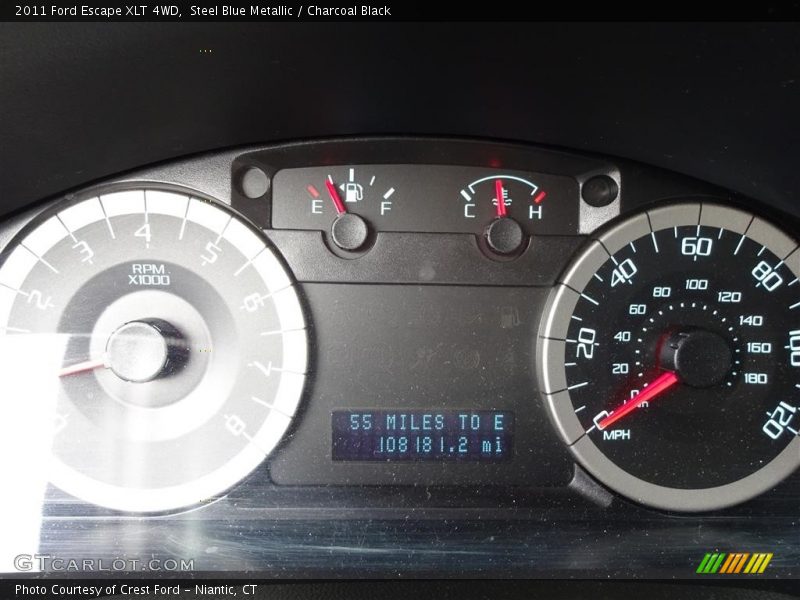 Steel Blue Metallic / Charcoal Black 2011 Ford Escape XLT 4WD