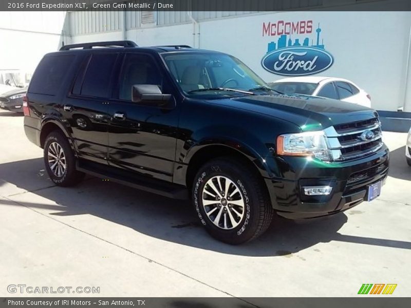 Green Gem Metallic / Dune 2016 Ford Expedition XLT