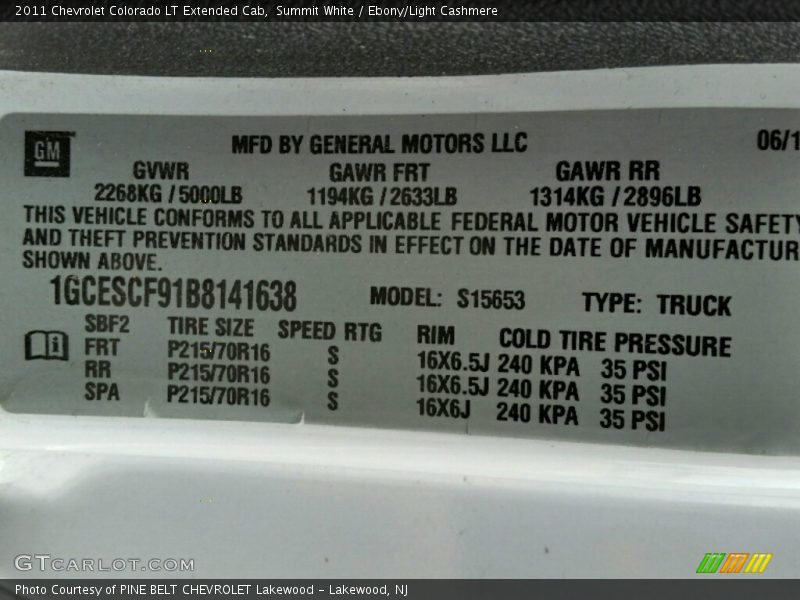 Summit White / Ebony/Light Cashmere 2011 Chevrolet Colorado LT Extended Cab