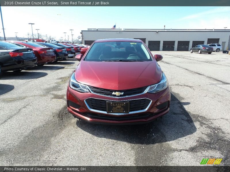 Siren Red Tintcoat / Jet Black 2016 Chevrolet Cruze LT Sedan