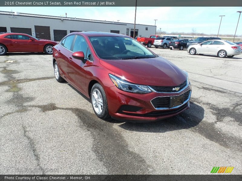 Siren Red Tintcoat / Jet Black 2016 Chevrolet Cruze LT Sedan