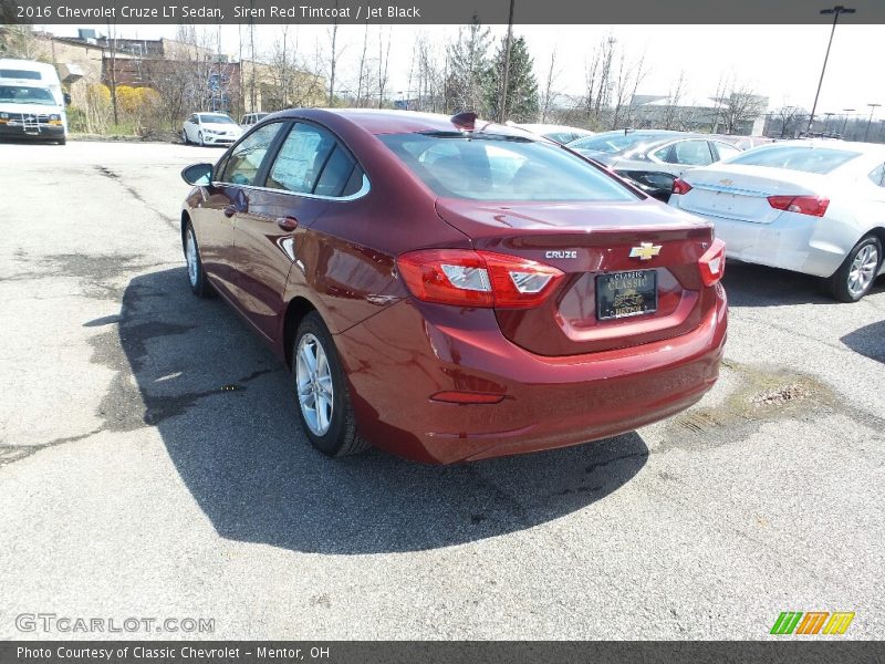 Siren Red Tintcoat / Jet Black 2016 Chevrolet Cruze LT Sedan