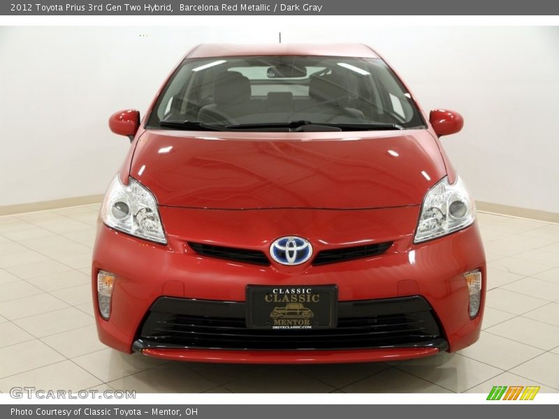 Barcelona Red Metallic / Dark Gray 2012 Toyota Prius 3rd Gen Two Hybrid