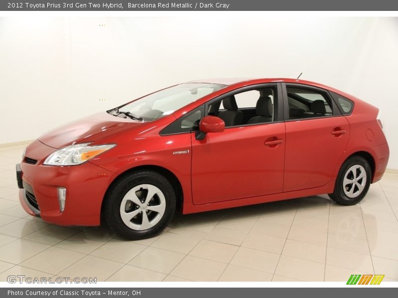 Barcelona Red Metallic / Dark Gray 2012 Toyota Prius 3rd Gen Two Hybrid