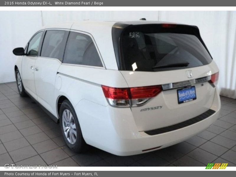 White Diamond Pearl / Beige 2016 Honda Odyssey EX-L