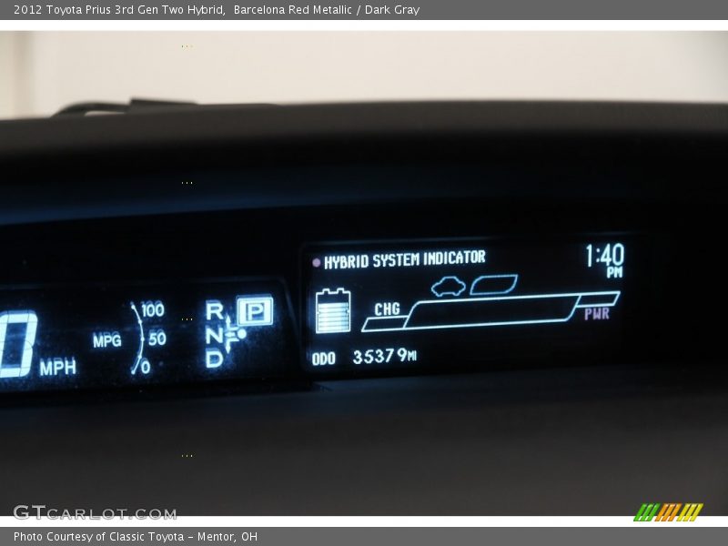 Barcelona Red Metallic / Dark Gray 2012 Toyota Prius 3rd Gen Two Hybrid
