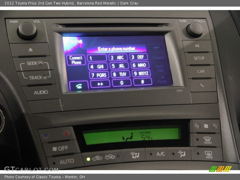 Barcelona Red Metallic / Dark Gray 2012 Toyota Prius 3rd Gen Two Hybrid