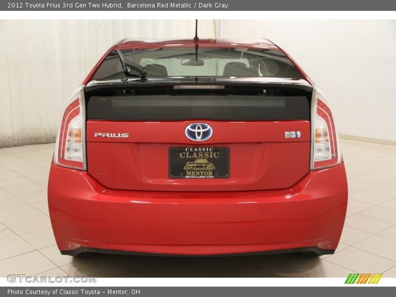 Barcelona Red Metallic / Dark Gray 2012 Toyota Prius 3rd Gen Two Hybrid