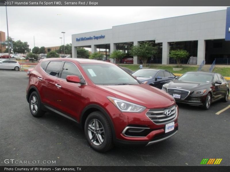 Serrano Red / Beige 2017 Hyundai Santa Fe Sport FWD