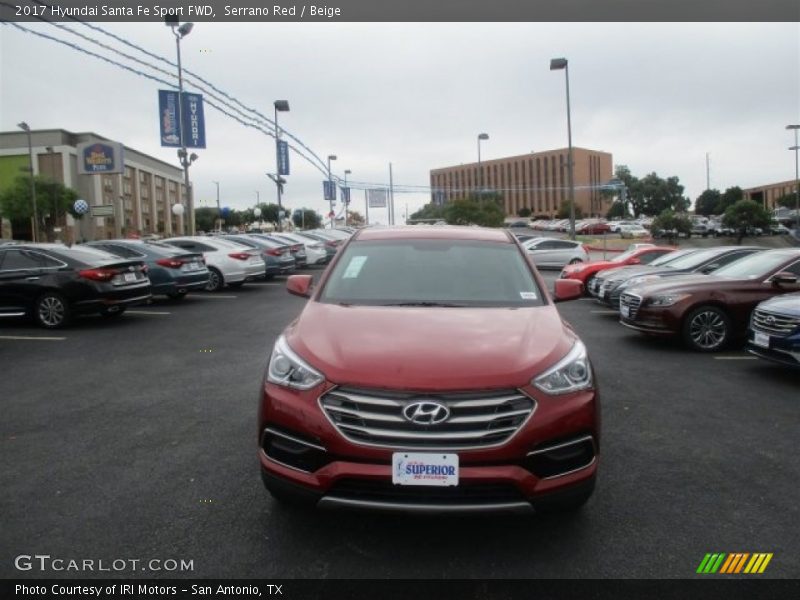 Serrano Red / Beige 2017 Hyundai Santa Fe Sport FWD
