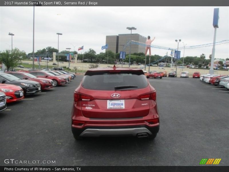 Serrano Red / Beige 2017 Hyundai Santa Fe Sport FWD