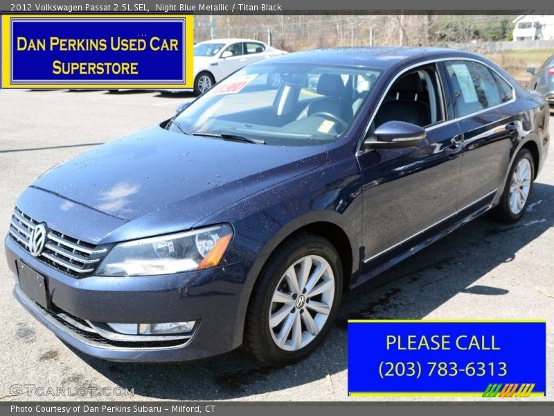 Night Blue Metallic / Titan Black 2012 Volkswagen Passat 2.5L SEL