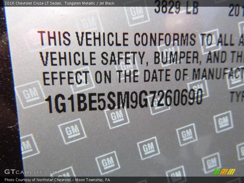 Tungsten Metallic / Jet Black 2016 Chevrolet Cruze LT Sedan