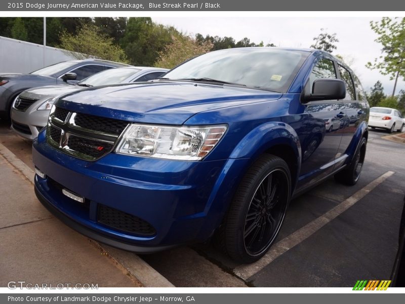 Blue Streak Pearl / Black 2015 Dodge Journey American Value Package