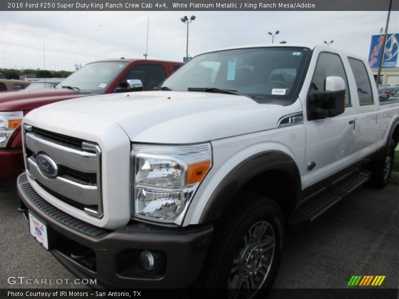 White Platinum Metallic / King Ranch Mesa/Adobe 2016 Ford F250 Super Duty King Ranch Crew Cab 4x4