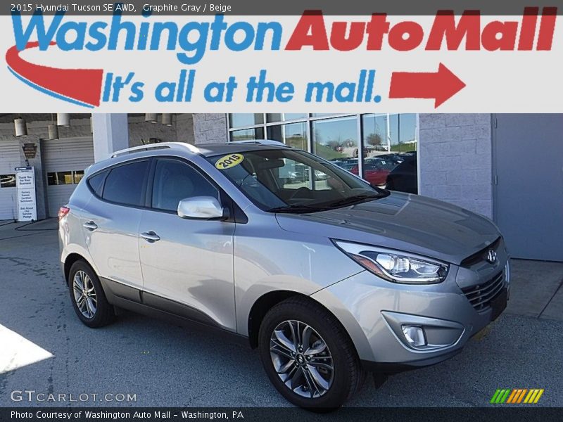 Graphite Gray / Beige 2015 Hyundai Tucson SE AWD