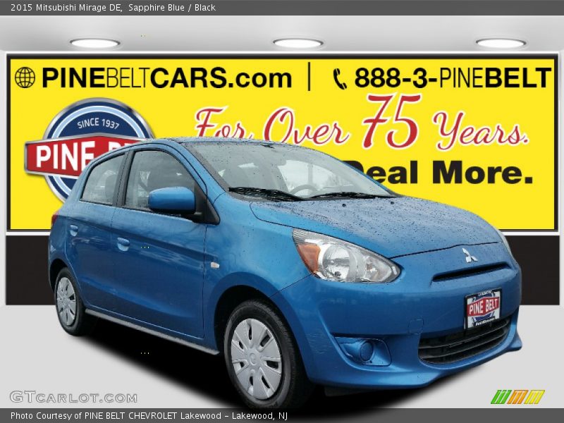 Sapphire Blue / Black 2015 Mitsubishi Mirage DE