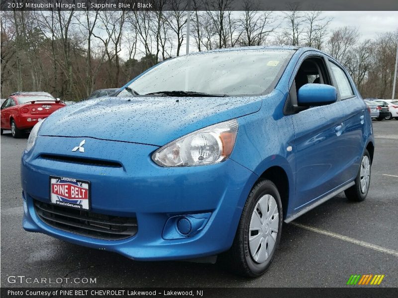 Sapphire Blue / Black 2015 Mitsubishi Mirage DE