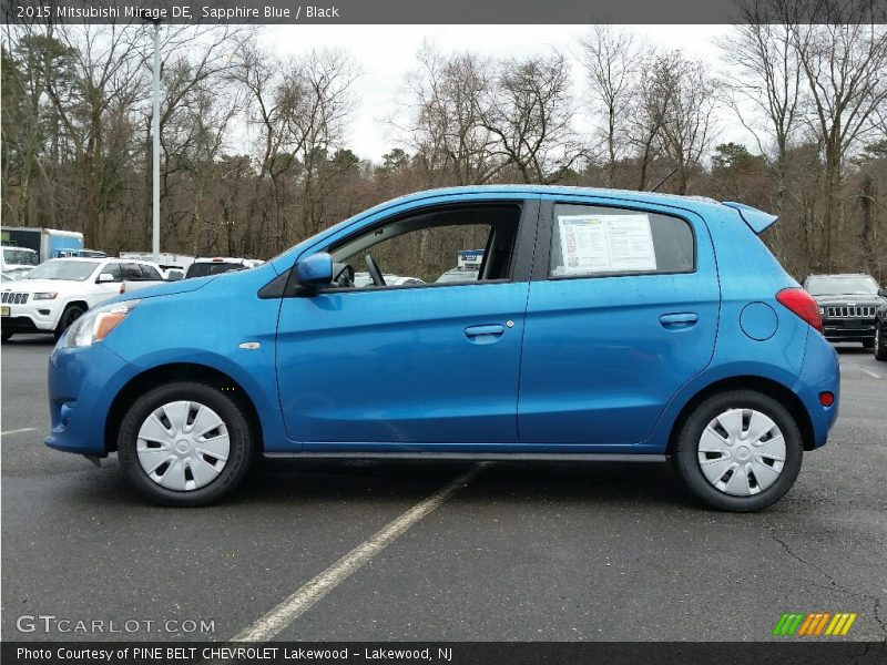 Sapphire Blue / Black 2015 Mitsubishi Mirage DE
