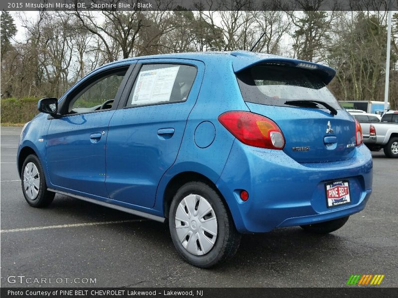 Sapphire Blue / Black 2015 Mitsubishi Mirage DE
