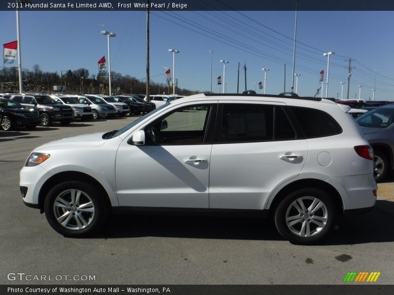Frost White Pearl / Beige 2011 Hyundai Santa Fe Limited AWD