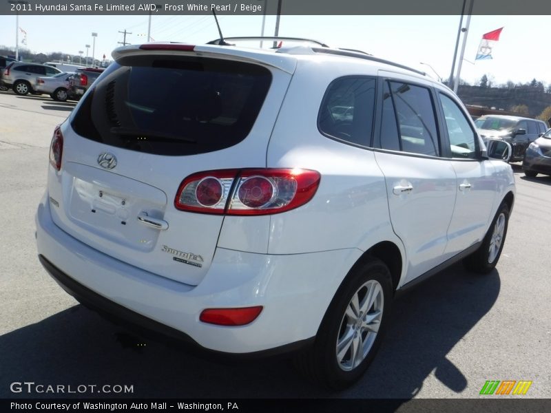 Frost White Pearl / Beige 2011 Hyundai Santa Fe Limited AWD
