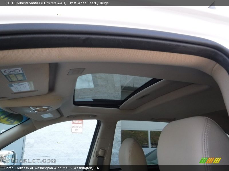 Frost White Pearl / Beige 2011 Hyundai Santa Fe Limited AWD