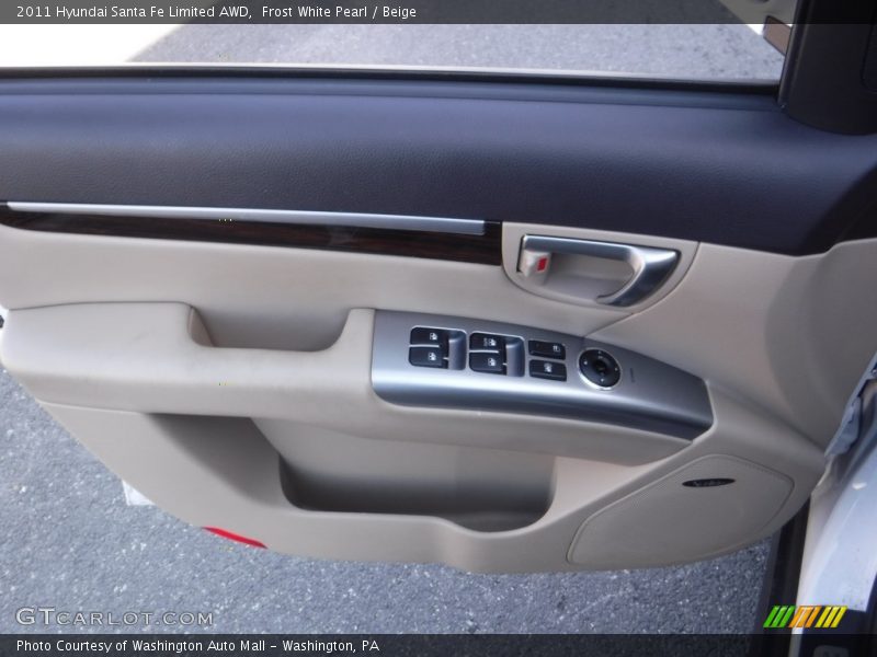 Frost White Pearl / Beige 2011 Hyundai Santa Fe Limited AWD