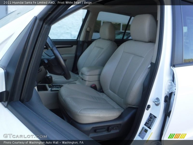 Frost White Pearl / Beige 2011 Hyundai Santa Fe Limited AWD