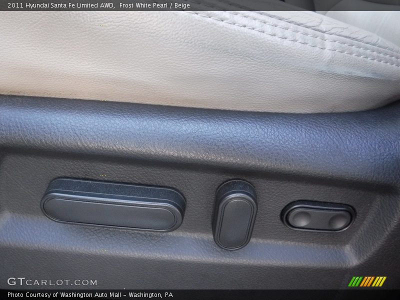 Frost White Pearl / Beige 2011 Hyundai Santa Fe Limited AWD