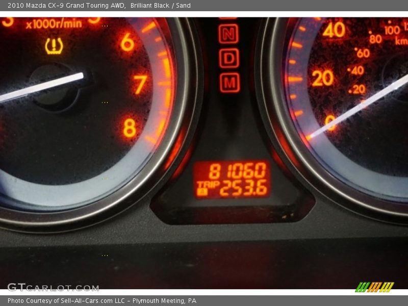 Brilliant Black / Sand 2010 Mazda CX-9 Grand Touring AWD
