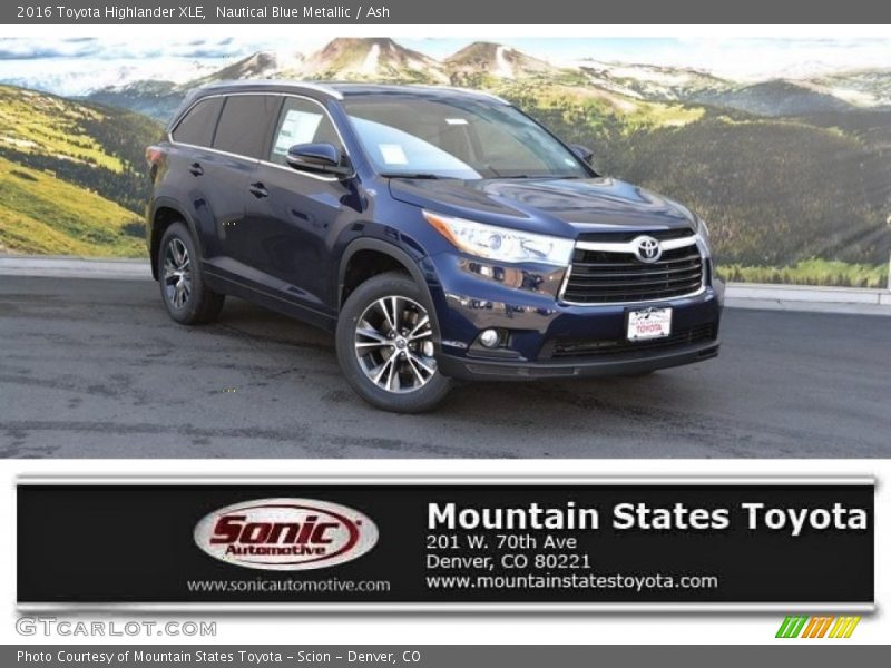 Nautical Blue Metallic / Ash 2016 Toyota Highlander XLE