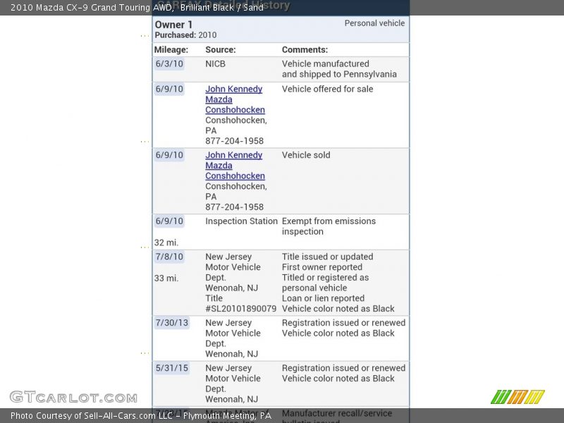 Brilliant Black / Sand 2010 Mazda CX-9 Grand Touring AWD