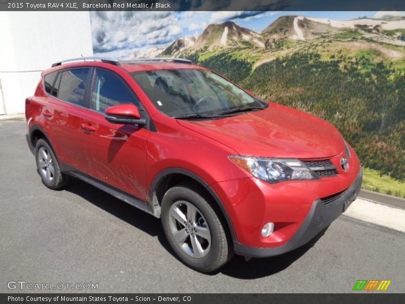 Barcelona Red Metallic / Black 2015 Toyota RAV4 XLE