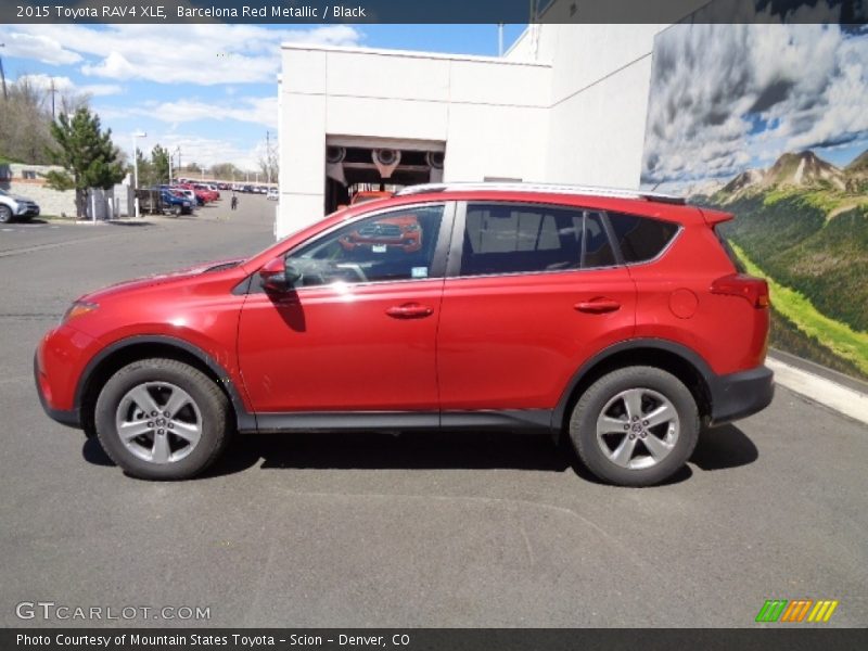 Barcelona Red Metallic / Black 2015 Toyota RAV4 XLE