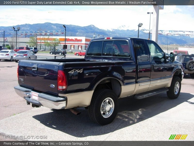 Deep Wedgewood Blue Metallic / Medium Parchment 2000 Ford F250 Super Duty Lariat Extended Cab 4x4